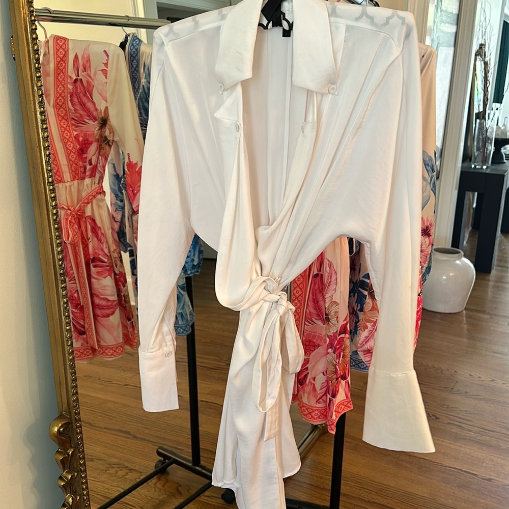 BCBG Max Azria white double breasted mini dress size S